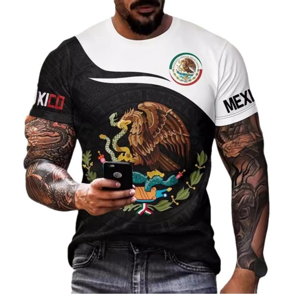 Eagle And Snake T-shirt Loose Round Neck Men's Short Sleeve T-shirt - Image 4