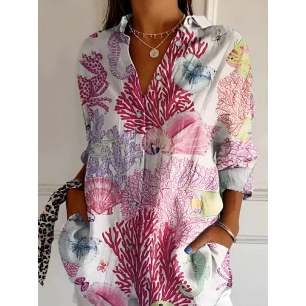 Floral Women's Button Shirt Casual And Comfortable - Image 5