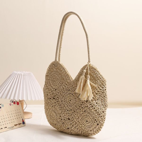 Hollow Tassel Straw Bag Large Capacity Shoulder Woven Bag - Image 2