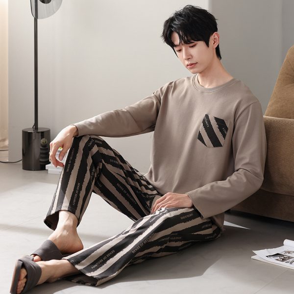 New Cotton Long Sleeve Full Cotton Casual Homewear Suit - Image 7