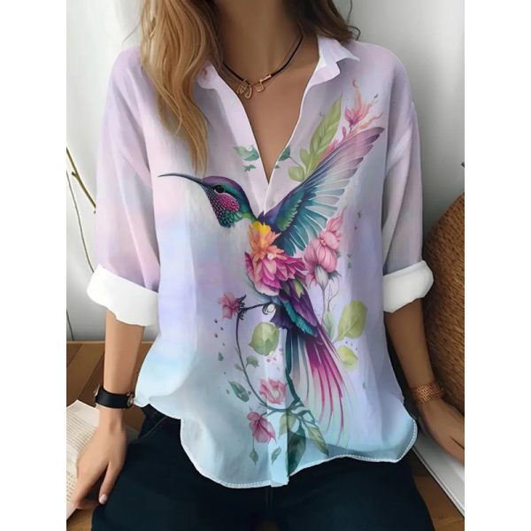 Floral Women's Button Shirt Casual And Comfortable - Image 7