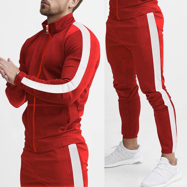 Men's Fashion Personalized Color Matching Hooded Sports Suit - Image 5