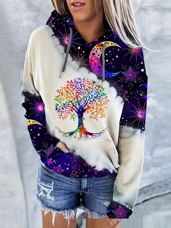 Digital Printing Drawstring Ladies Hoodie Casual Long Sleeve - Image 7