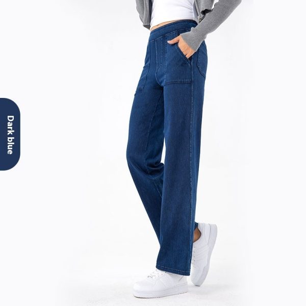Cargo Jeans Women's Retro High Waist Straight Wide Leg - Image 7