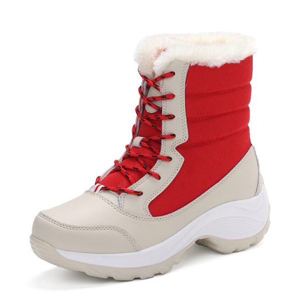 Plus velvet high-top women's shoes waterproof snow boots - Image 7