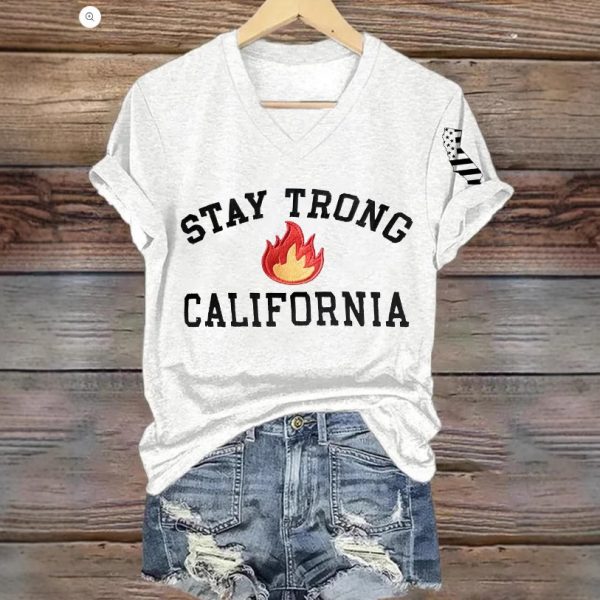 Women's V-neck Polyester T-shirt - Image 2