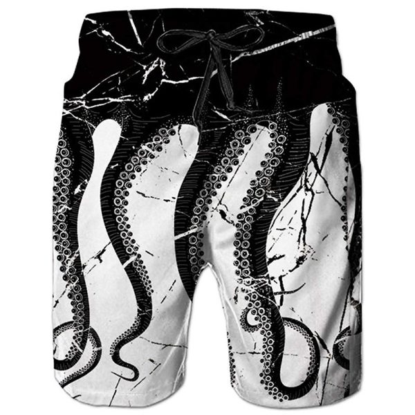Men's Beach Pants Casual Shorts Octopus Amazon Plus Size Sweatpants - Image 6