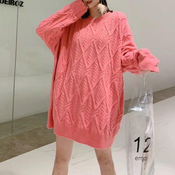 Women's Sweater Thick Retro Hong Kong Style Loose And Lazy Style - Image 3