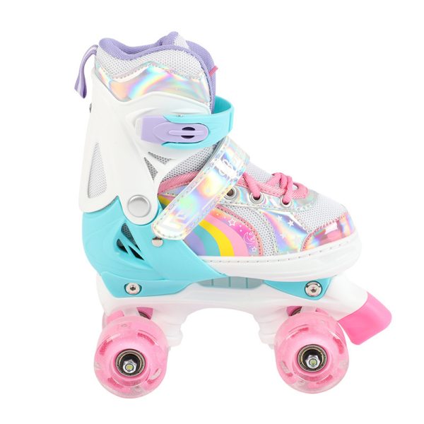 Children's Skates Double Row Four Wheel Full Flash - Image 4
