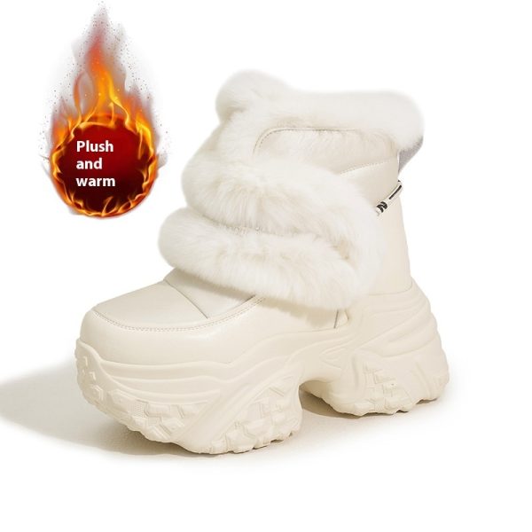 Women's Muffin Thick-soled Fur Plus Velvet Snow Boots - Image 7