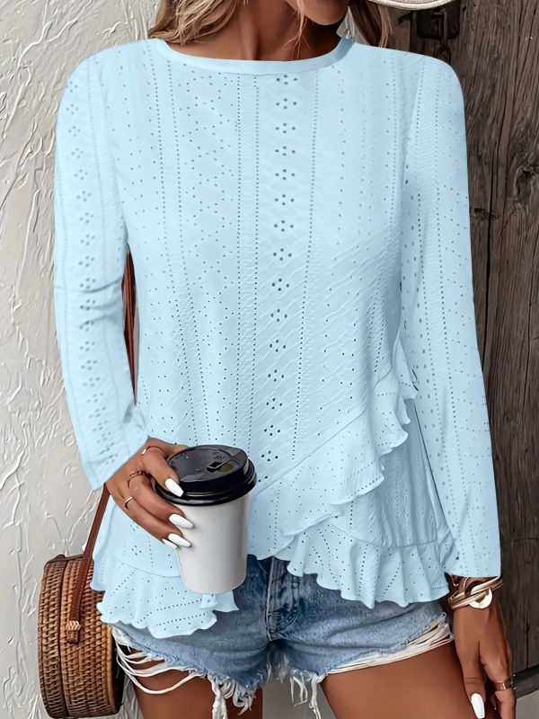 Casual Solid Color Long Sleeve Round Neck - Image 10