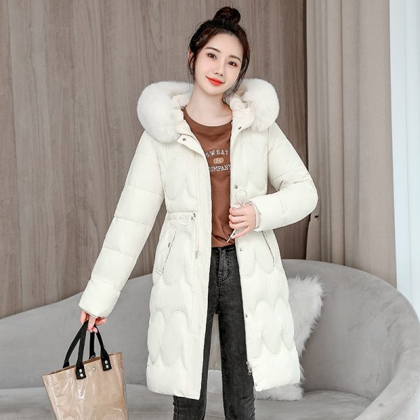 Women's Waist Slimming Fur Collar Cotton Coat - Image 6