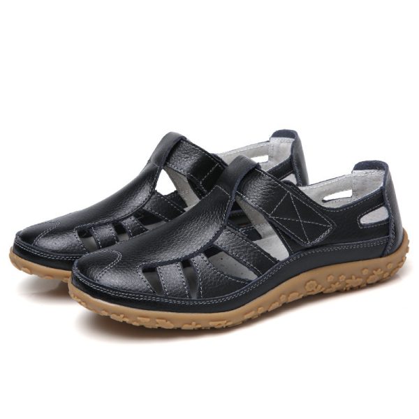 Summer Handmade Retro Soft Sole Leather Velcro Casual Women's Shoes - Image 8