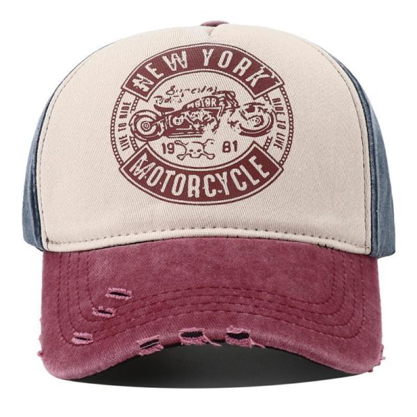 Men's Retro Alphabet Motorcycle Printed Peaked Cap - Image 5