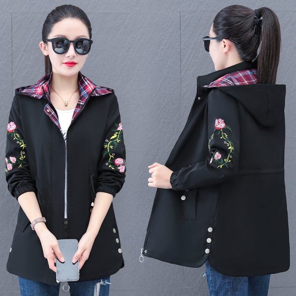 Women's Mid-length Hooded Detachable Trench Coat - Image 2
