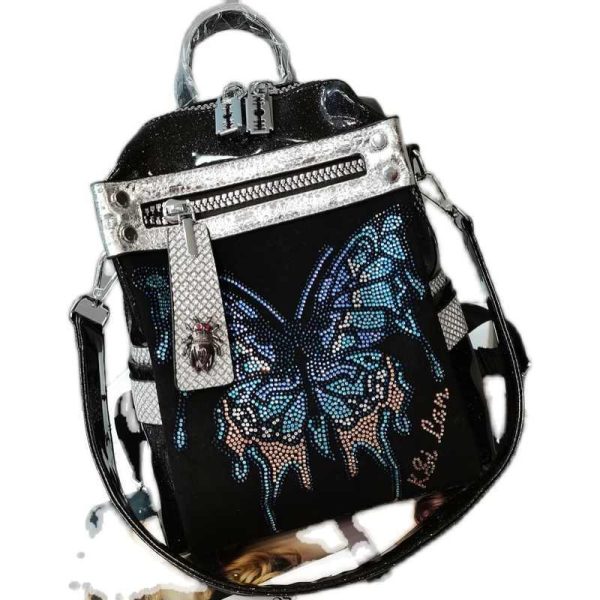 New Delicate Rhinestone Personality Butterfly Shoulder Bag - Image 9