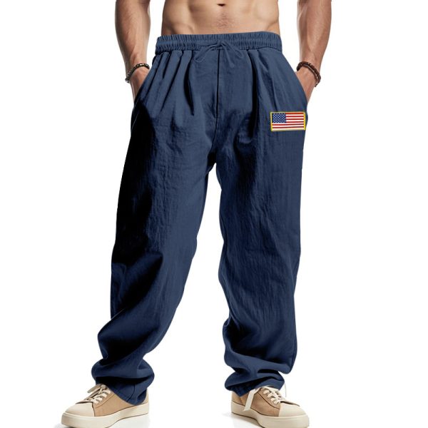 American Spring Men's Linen Hip Hop Machete Wide Leg Trousers - Image 7