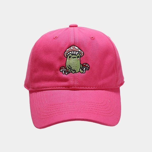 Cute Cartoon Frog Mushroom Embroidered Baseball Cap - Image 9