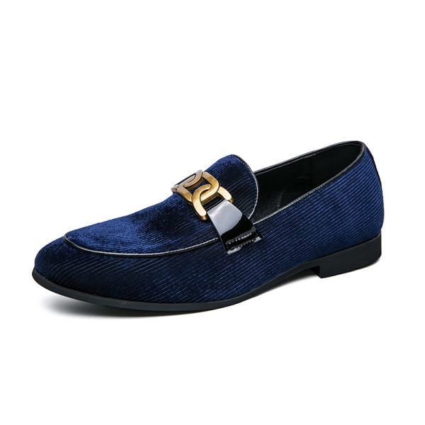Men's Plus Size Corduroy Leather Shoes Pointed Toe - Image 2