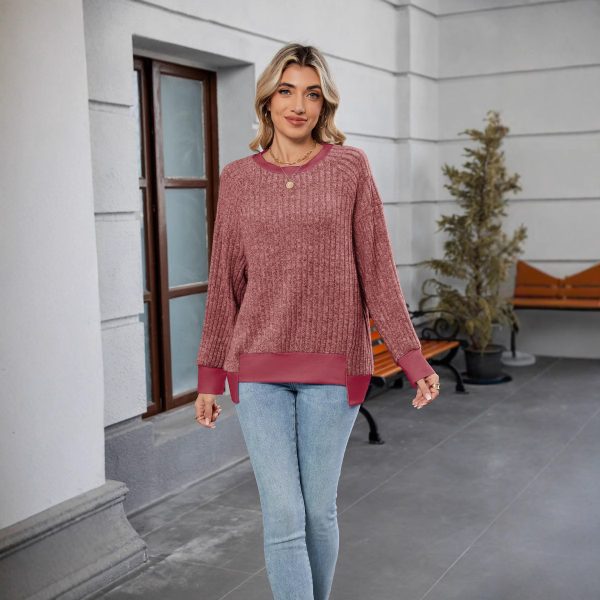 Pullover Knitting Loose Multicolor Top For Women - Image 2