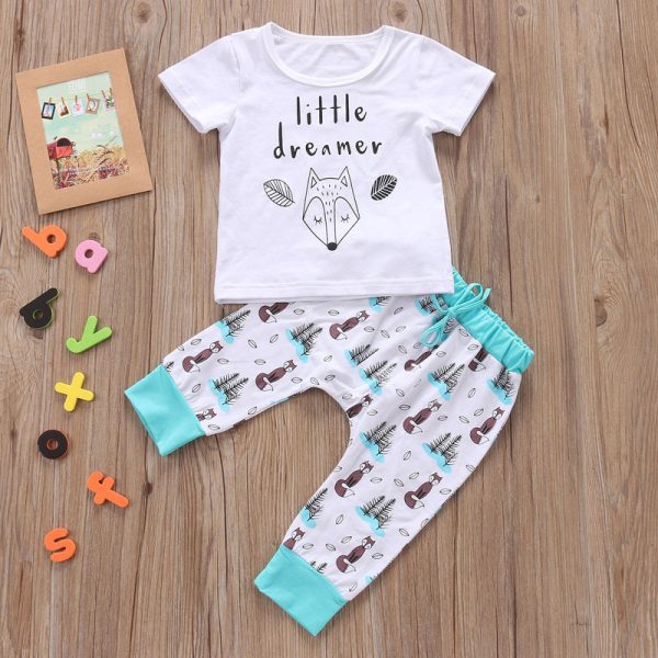 Newborn Baby Clothes Set T-shirt Tops Pants Little Boys and Girls Outfits - Image 2