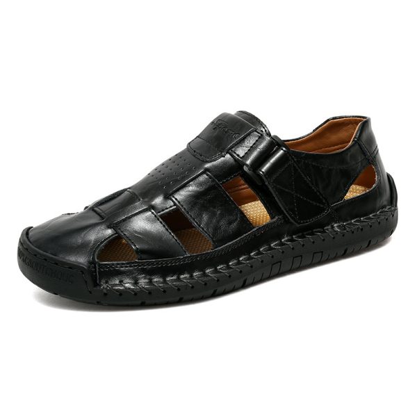 Handmade Stitching Leather Casual Beach Men's Sandals - Image 7