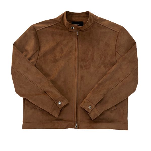 Brown Maillard Stand-up Collar Jacket - Image 5