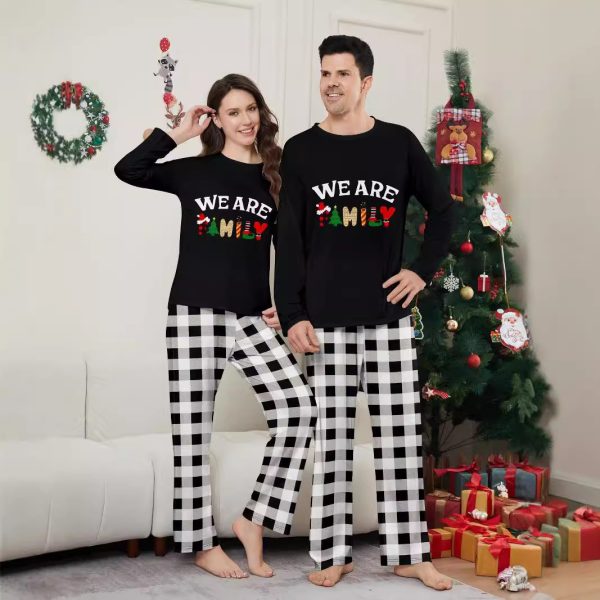 Long Sleeve Trousers Letter Printing Plaid Home Wear - Image 2