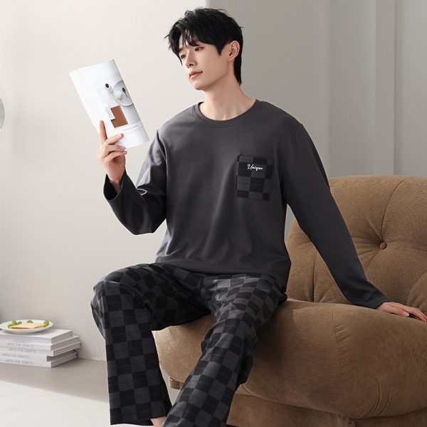 New Cotton Long Sleeve Full Cotton Casual Homewear Suit - Image 2