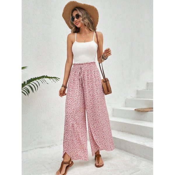 New Fashion All-match Floral Wide-leg Pants - Image 2