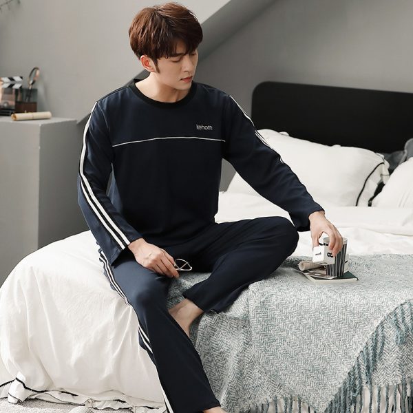 Pajamas Men's Cotton Long Sleeve - Image 9