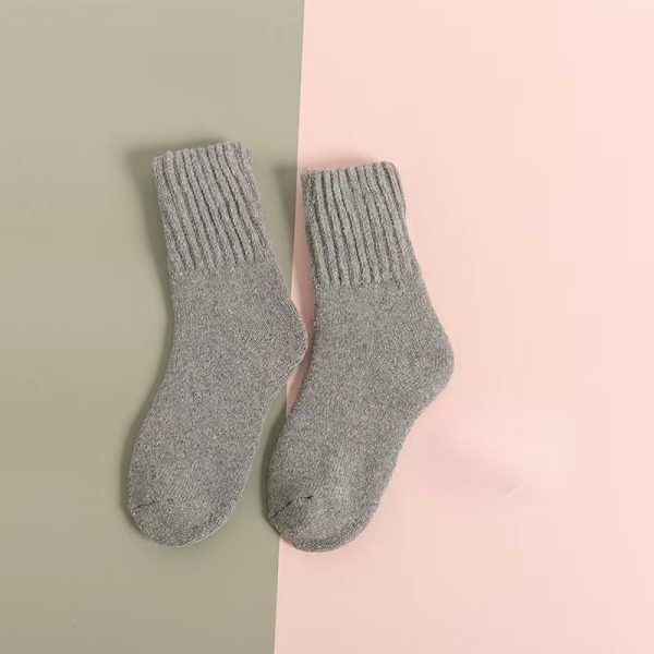 Wool Women's Medium Stockings Thickened Keep Warm Pure Color - Image 8