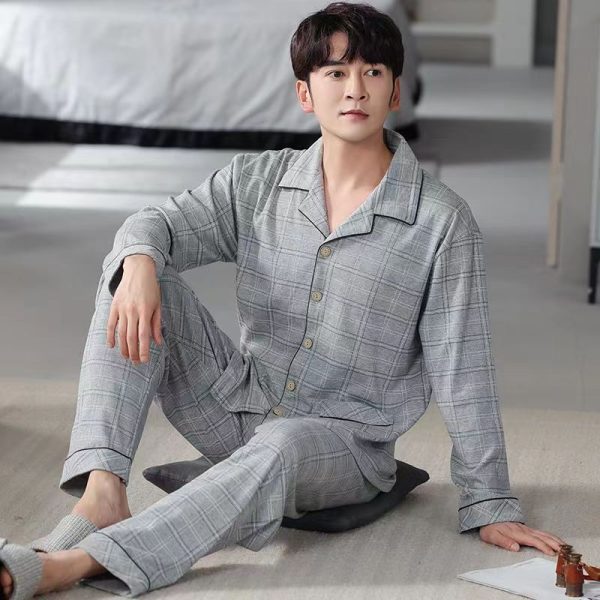 Spring And Autumn Loose Men's Pajamas Suit - Image 6