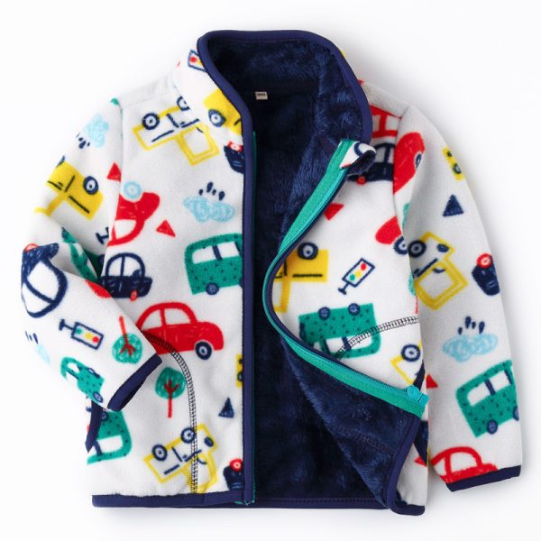 Thick Fur Printed Coats Kids Zipper - Image 5