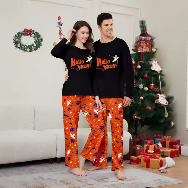 Parent-child Pajamas Long Sleeve Two-piece Set Eye Letter Printed Homewear - Image 2