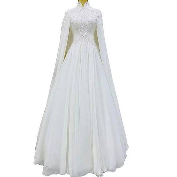 Lace Slim Long Sleeve Fishtail Wedding Dress - Image 4