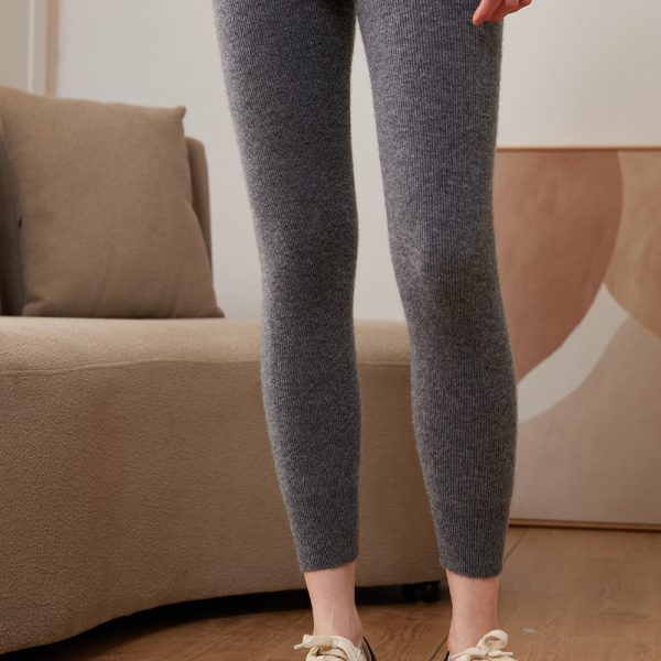 Cashmere Drawstring Tights Women's Inner Wear High Waist Slim Fit Leggings - Image 3