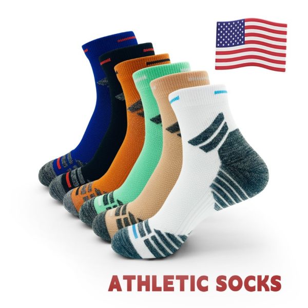 Men's Padded Ankle Socks, 6 Pairs In A Pack. Sports Running Socks. Men's And Women's Round-neck Running Socks. - Image 8