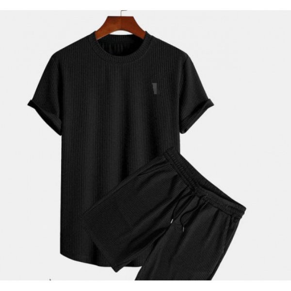 Round Neck Men's Short Sleeve Sports Fashion Loose Two-piece Suit - Image 2