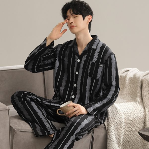 Long Sleeve Lapel Cardigan Trousers Casual Loose Home Wear - Image 2
