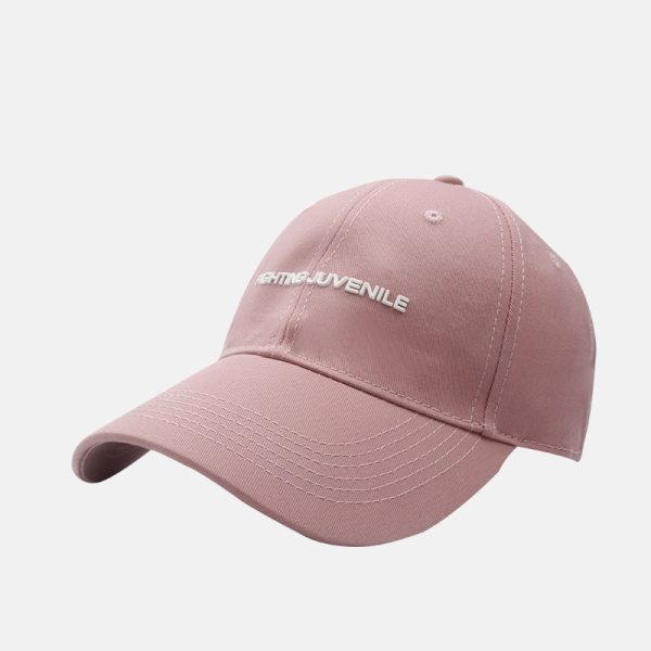 Cotton Letter Curved Brim Adjustable Baseball Cap - Image 9