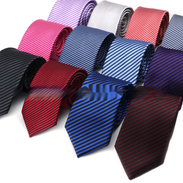 Men's Striped British Gentleman Polyester Fiber Tie - Image 2