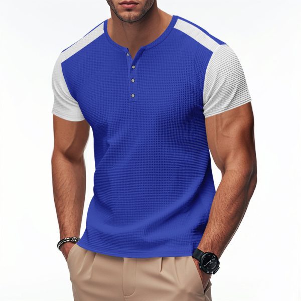 Plus Size Men's Color Block T-shirt - Image 3