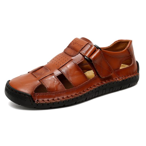 Handmade Stitching Leather Casual Beach Men's Sandals - Image 5