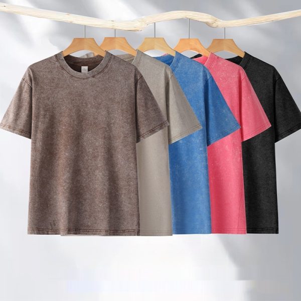 Washed Old Short-sleeved T-shirt For Men And Women