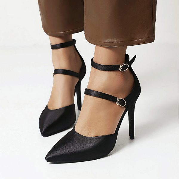 Hollow Women's Shoes Buckle Strap Stiletto Heel Pumps - Image 3
