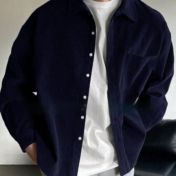 Men's Corduroy Long-sleeved Casual Shirt - Image 8