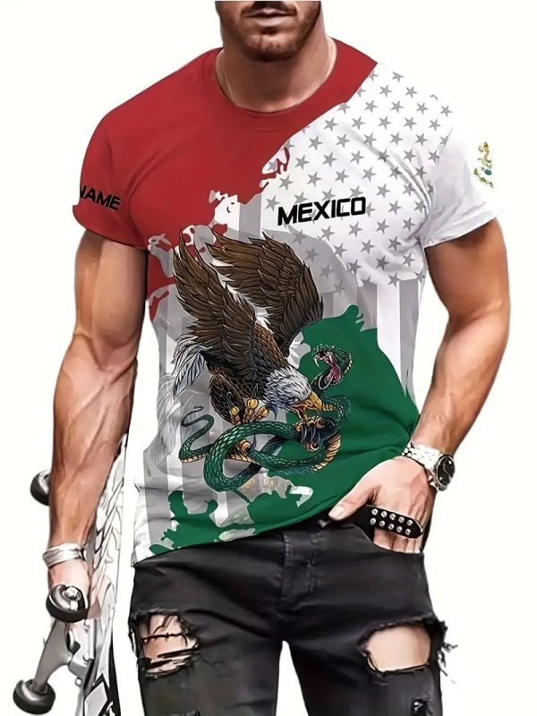 Eagle And Snake T-shirt Loose Round Neck Men's Short Sleeve T-shirt - Image 5
