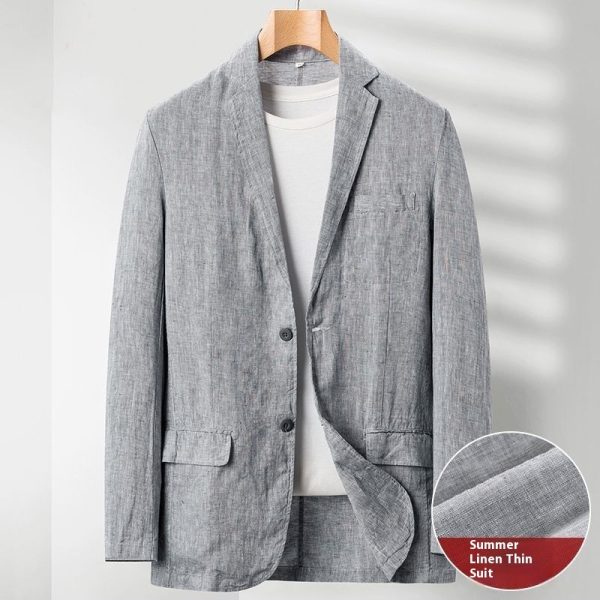 Linen Loose Plus Size Suit Men's Casual Jacket - Image 2