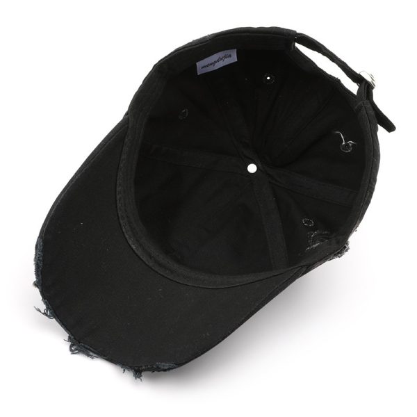 Retro Pure Color Washed Hole Light Board Baseball Cap - Image 3
